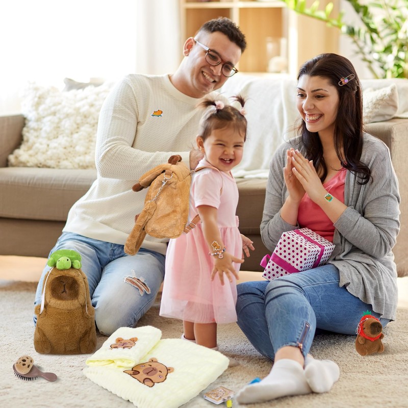 Aodaer 75 Pcs Capybara Plush Toy Set with Stuffed Capybara
