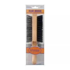 Annie 2-Way Wooden Club Wave Brush Soft/Hard Bristles Short Handle 2072