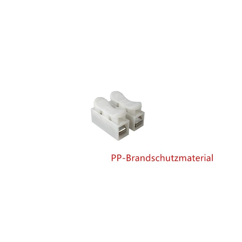 Pack of 50 White CH2 Spring Connectors, Clamp Connectors, Cable
