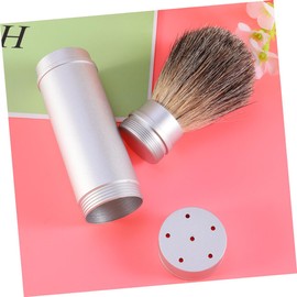 Healeved 3 Pcs Men's Shaving Brush Set Hair Shaving Brush Grooming Tool for Men Orange with Aluminum Tube
