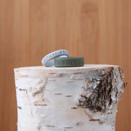 Enso Rings Etched Bevel Silicone Wedding Ring - Comfortable and Flexible Design for Active Lifestyle - Pine Peak, Size 13