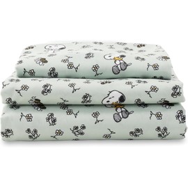 Berkshire Blanket & Home Co. Berkshire Peanuts Sheet Set (Sage - Flowers & Bees, Twin)