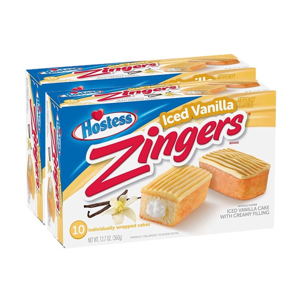Tarta de vainilla glaseada con jengibre Hostess Zingers, 10 unidades (paquete de 2)