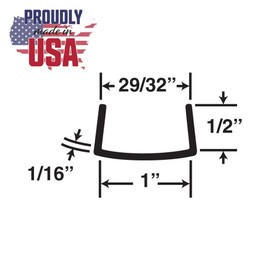 Outwater Plastics 100-Cl Clear 1" Rigid Vinyl Clear Plastic U-Channel/C-Channel 46 Inch Lengths (Pack of 3)
