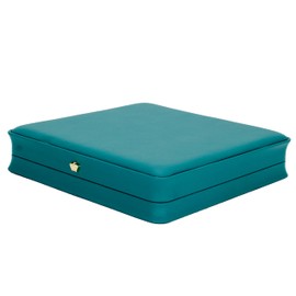 DECWXON Pearl necklace jewelry box, PU leather, wedding jewelry box, holiday gifts, jewelry counter display, beautiful appearance, excellent texture (Light blue)