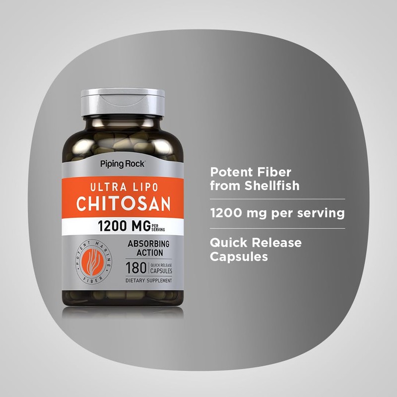 Piping Rock Chitosan Supplement 1200 mg | 180 Capsules |