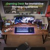 Huuger Computer Desk, 55 Inch Home Office Desk, Gaming Writing
