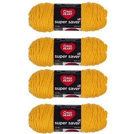 Bulk Buy: Red Heart Super Saver (4-Pack) (Saffron, 7 oz Each Skein)