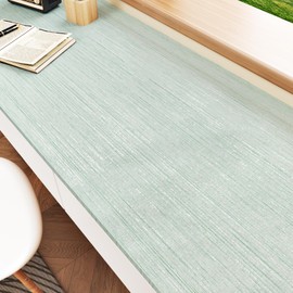 EPPKILY Light Green Grasscloth Peel and Stick Wallpaper Texture Contact Paper Green Fabric Wallpaper Peel and Stick Countertops Self Adhesive Contact Paper for Walls Bedroom Cabinets Decor 15.7"×118"