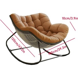 Indoor Royal Rocking Chair Cushion, Oversized All Weather Patio Wicker Egg Rocker Cushion, Comfy Papasan Rocking Chair Cushion for Front Porch Lounge Lawn(F1)