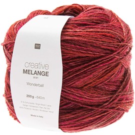 Rico Design Creative Melange Aran Wonderball, Gradient Wool, Needle Size for Knitting or Crocheting, Wool 200 g Ball (005, 200)