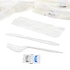 AmerCareRoyal 5-in-1 Disposable Silverware Medium Weight Plastic Utensil Set with