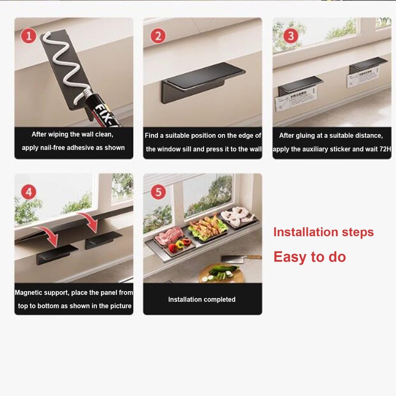 Window Sill Extender,Black Extension Board Not Easy To Bend(23.6x9.84in)