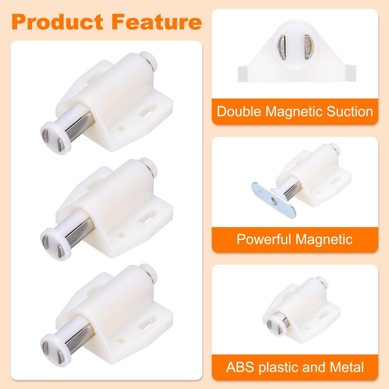 sourcing map 8Pack Magnetic Touch Latches, Push to Open Magnet