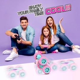 Gralal Rc Car Toys for 3 4 5 6 7 8 Year Old Girls Gifts, 360° Flip Pink Remote Contol Cars for Girls Toys Age 3-12, Girls Birthday Presents Gifts for 4 5 6 7 8 Year Old Girls for Girls