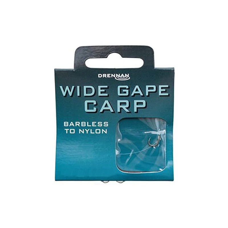 Drennan Hooks to Nylon Wide Gape Carp Barbless