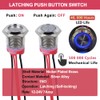 DMWD 2Pcs 16mm Metal Latching Push Button Switch Waterproof 7Amp