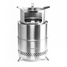 Whitsunday Portable Wood Burning Stove, Mini Camping Backpacking Stove Foldable Stainless Steel Stove for Camping BBQ Hiking Picnic Indoor Outdoor - L