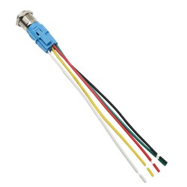 Zreneyfex 12V Universal Horn Button Switch 16mm Momentory Push Button Switch Blue Led Light for Train Automotive Marine Boat