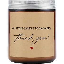 Thank You Gifts for Women, Woodemon Lavender Scented Thank You Candle, Hostess Gifts, Appreciation Gifts, Thank You Gifts for Friends, Coworker, Men