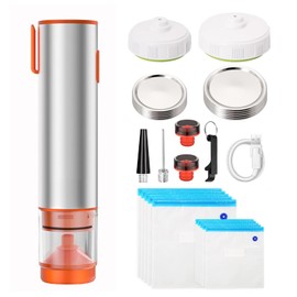 5 in 1 Food Saver Vacuum Sealer Machine Kitchen Gadgets—Smart Preserve Compact Cordless Handheld Vacuum Sealer, for Mason Jars, Wine Bottles, Sous Vide Bags, Food Storage Containers(27)