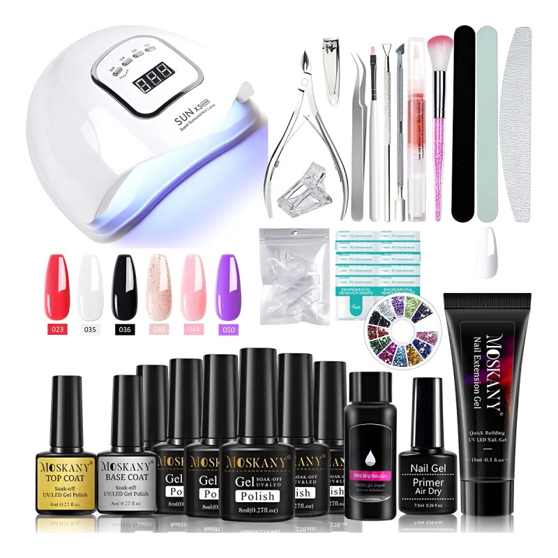 Kit Gel Extensión Construcción Poligel Reparación Uñas Rotas