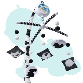 Montessori Mobile Baby for Crib (TINITIGIES) - Black and White Mobile Give Visual Stimulation to Engage Your Newborn - Baby Crib Mobile for Boys & Girls - Baby Mobile for Crib