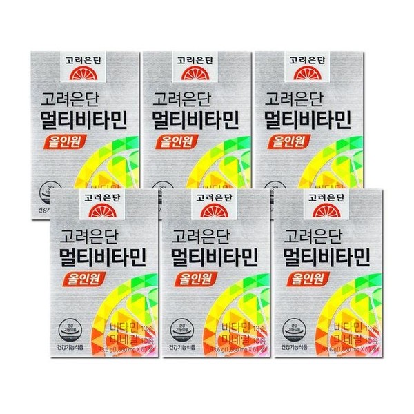 Korea Eundan Multivitamin All-in-One 1560mg x 60 tablets, 6 SDL, 6 units / 고려은단 멀티비타민 올인원 1560mg x 60정 6개 SDL, 6개