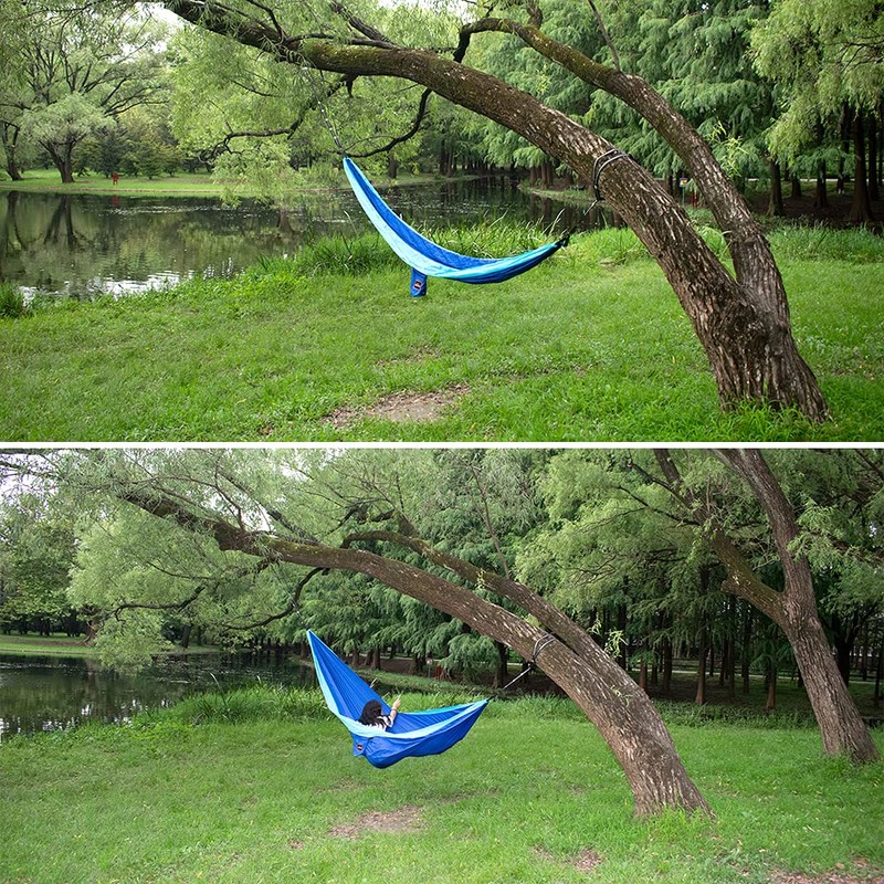AnorTrek Camping Hammock, Super Lightweight Portable Parachute Hammock with Two