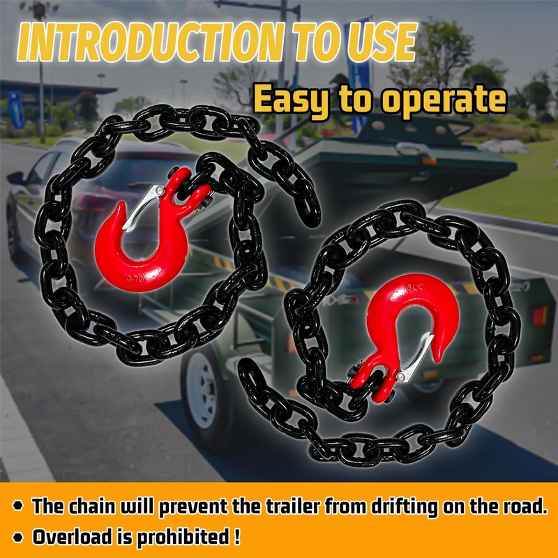 5/16" Trailer Safety Chains G80 Trailer Chains with G70 Clevis