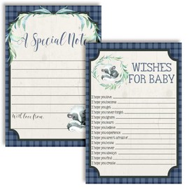Amanda Creation Little Stinker Cute Skunk Boy Baby Wishes Cards 20, 4"x6" - Fun Activity for Baby Showers - Keepsakes Last Generations - Fill-In, Double-Sided Cards
