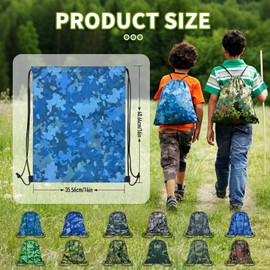 YUQILIN 120pcs drawstring bags bulk, drawstring backpack bulk camouflage drawstring bags bulk camo bag camo backpack army party favors cinch bags bulk string bags 12 Colors Paintball Party Favors
