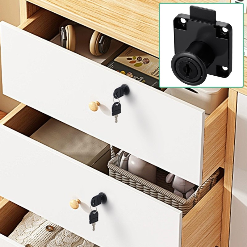 Faankiton 4 Sets Security Drawer Locks, Security Cam Lock 22mm,