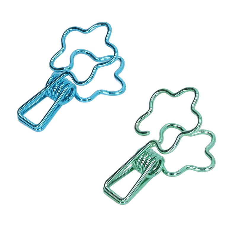 100 Pcs Binder Clips Hollow Cute Flower Shape Sturdy Metal