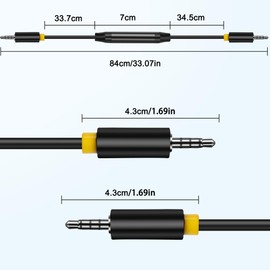 XMSJSIY Phone to Phone 3.5mm Bidirectional Recording Cable 3.5mm TRS Male to Male Stereo Audio Cable for Phones, Tablets, Laptops, PC - 1M/3.2FT 1PCS