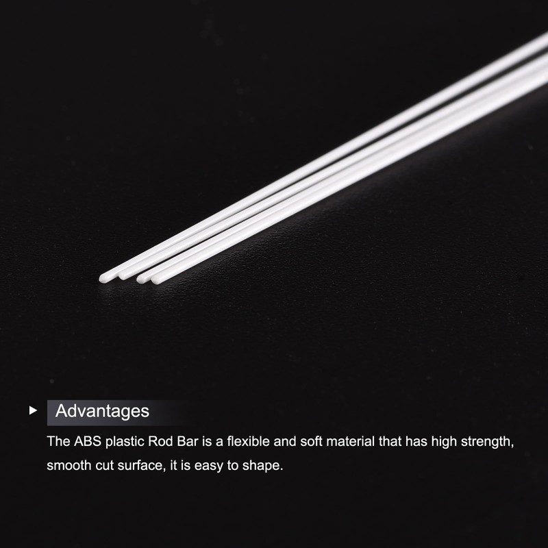 QUARKZMAN ABS Plastic Rod Round Rod 2mm x 250mm for