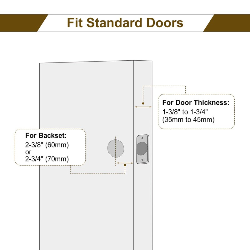 Privacy Door Knob with Lock, Interior Door Knob for Bedroom