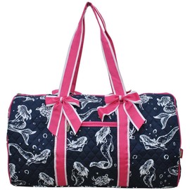 Quilted Weekend Travel Overnight 20" Large Duffle Bag 3 (Mermaid Hot Pink)