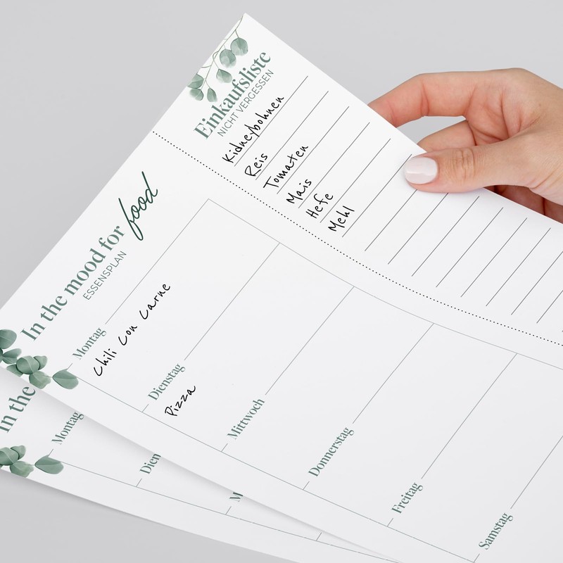 Primus Print Menu Planner with Shopping List - Food Planner
