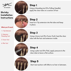 Hair Extensions Shrinky Clear Tubes by The Hair Shop - Keratin Glue Lined Plastic for I-Tip | Strong Clear Tube Bond for 100% Remy Human Hair Extensions (4mm Diameter) [250 PCS]