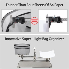 ZTUJO Purse Organizer Insert For Handbags,Mesh Bag Organizer Insert With Zipper Bag Tote Shaper Fit Speedy Neverful PM MM le Pliage,Light Weight (Grey, Medium)