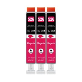 3 XXL Printer Cartridges Compatible with CLI-526 M Magenta for Canon PIXMA IP4850 IP4950 IX6550 MG5150 MG5250 MG5350 MG6150 MG6250 MG8150 MG8250 MX715 MX885 MX89 5