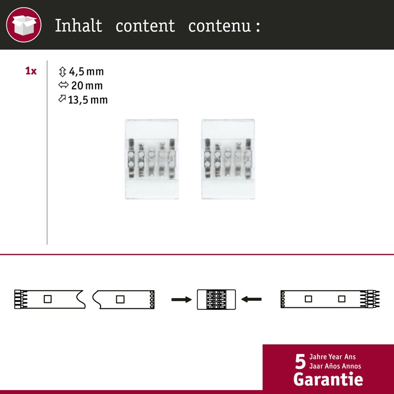 Paulmann CLIP-TO-CLIP CONNECTOR MAXLED 2ER TRANSP