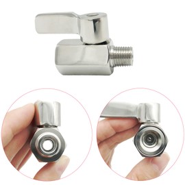 Souldershop 1/4" 304 Stainless Steel Mini Ball Valve 1/4 Inch NPT Thread Small Ball Shut-Off Valve Water Flow Control Valve Stainless Steel Handle Female x Male FxM (Pack of 1)