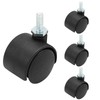 suiwotin 4pcs 1 Inch Swivel Caster Wheels, M6 Threaded Stem