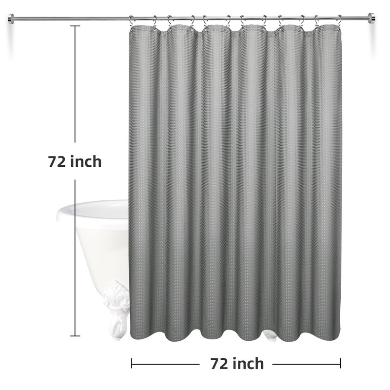 LaCyan 3 in 1 Waterproof Waffle Weave Shower Curtain and