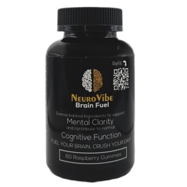 NeuroVibe Brain Fuel, Raspberry Flavoured Nootropic Gummies
