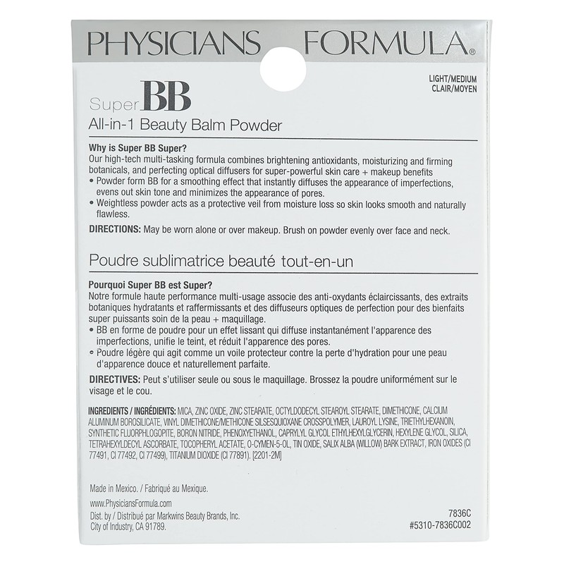 Physicians Formula Super BB Cream All-in-1 Beauty Balm Powder Light/Medium