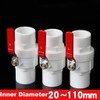 PVC Ball Valve, 20/25/32/40/50/63/75mm Inner Diameter Red Anti-Slip Steel Handle