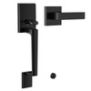 AEEKEL Black Front Door Handle No Lock, Exterior Entry Door